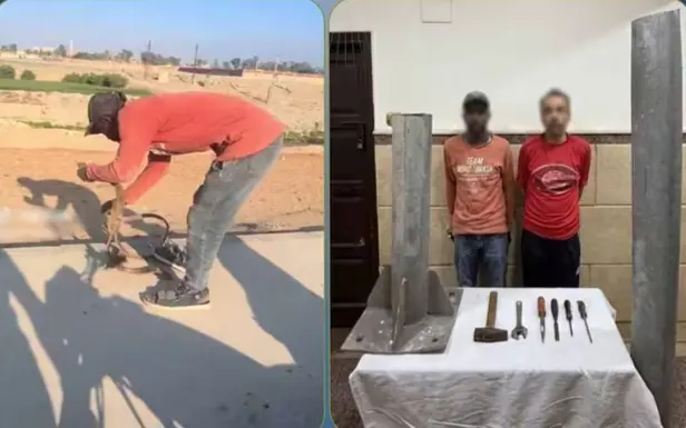 ضبط المتهم بسرقة حديد أعمدة الإنارة بالإسماعيلية