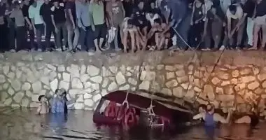 إنقاذ 8 أشخاص بعد سقوط سيارة في مياه بحر فاقوس بالشرقية