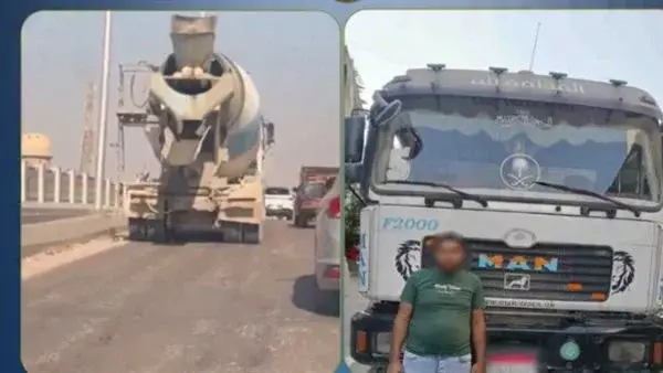 القبض على سائق نقل بالقاهرة بعد تعمده إسقاط حمولة خرسانية وتعريض المواطنين للخطر