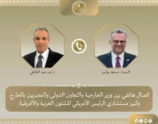 وزير الخارجية لكبير مستشاري ترامب: ضرورة تضافر الجهود لخفض التصعيد