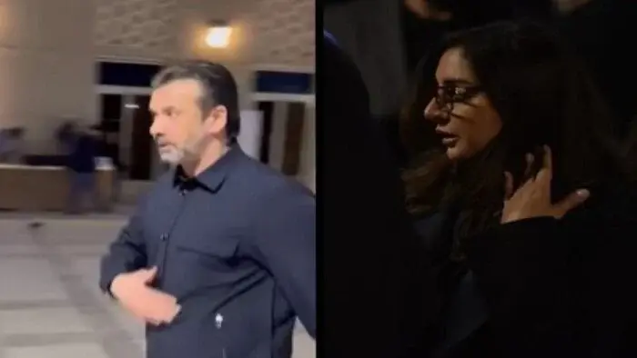 كريم عبد العزيز وأنغام في عزاء هاني شاكر