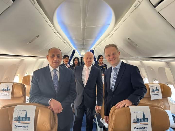 إنطلاق أولى رحلات مصر للطيران إلى مانشستر البريطانية 