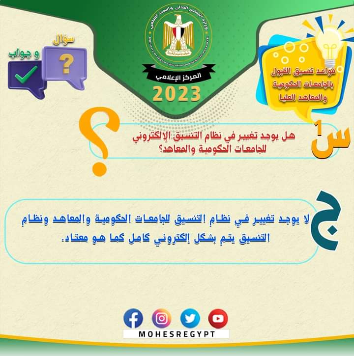 كل ما يهمك حول تنسيق القبول بالجامعات الحكومية والمعاهد لطلاب الثانوية العامة