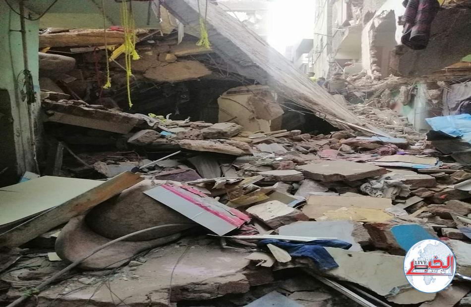 مصرع 4 أشخاص وإصابة 3 آخرين بإنهيار عقار حدائق القبة