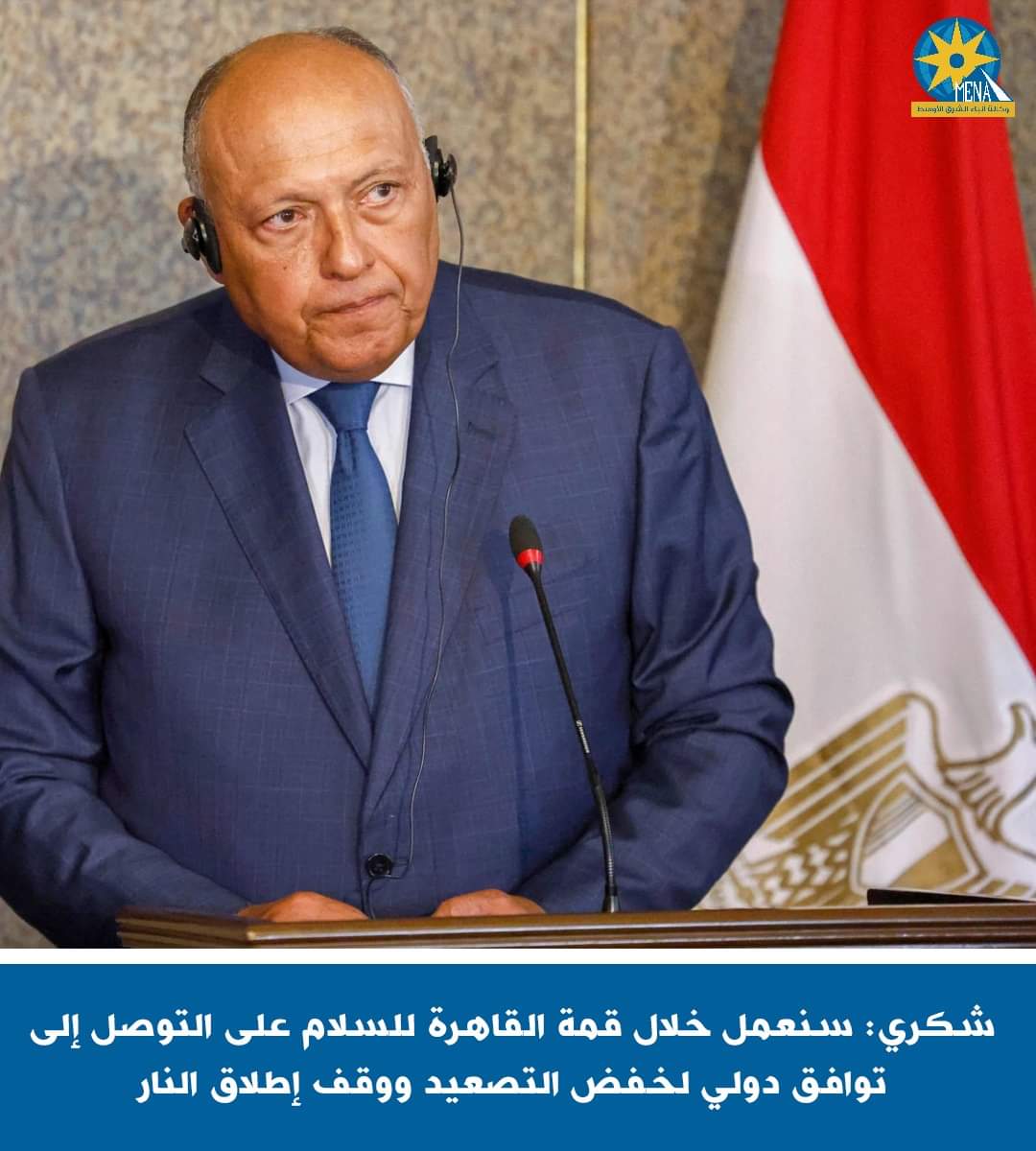 شكرى : قمة القاهرة للسلام تعمل على توافق دولى لوقف إطلاق النار
