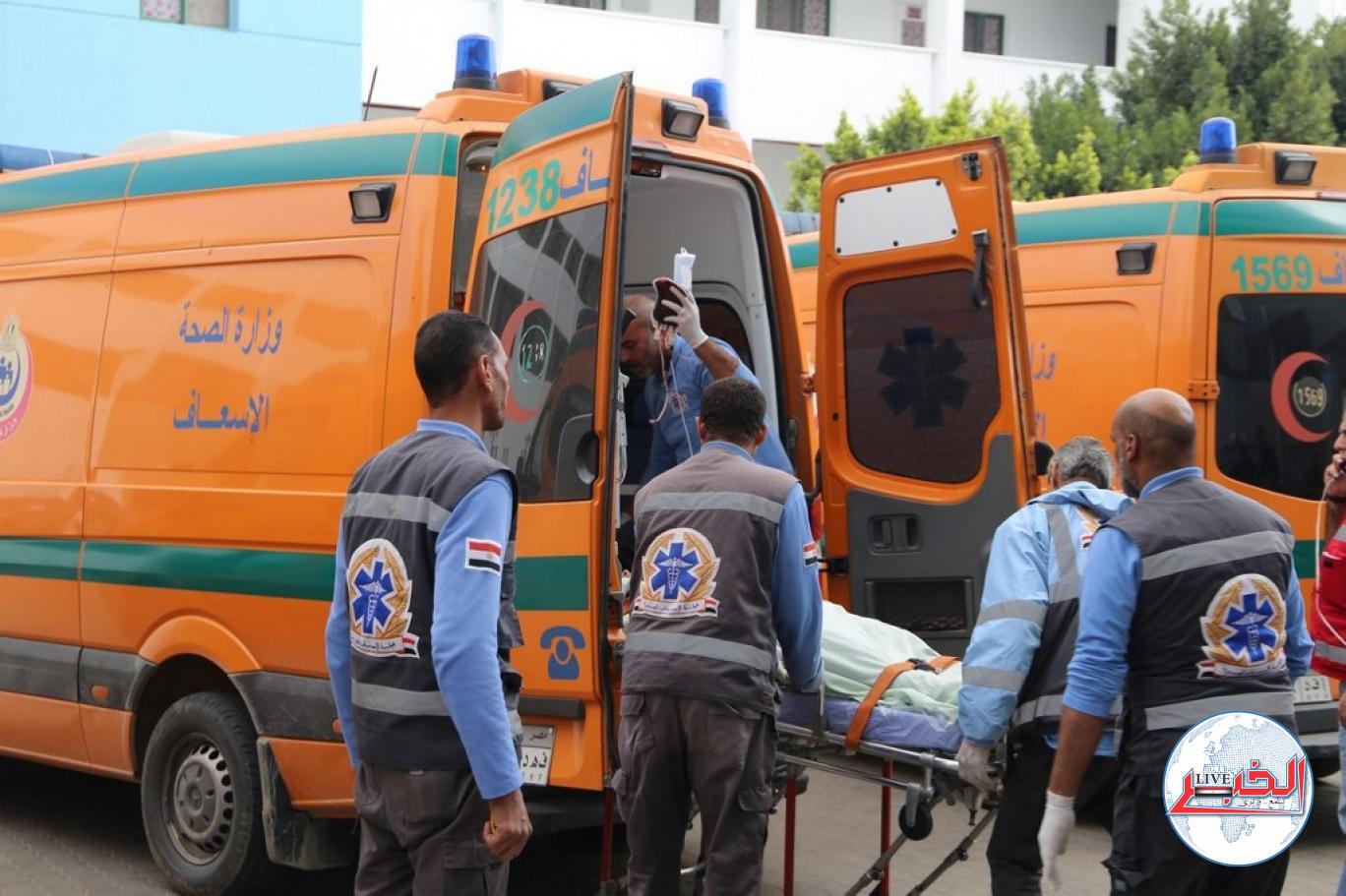 إصابة 14 شخصًا بحادث تصادم بين سيارتين في البحيرة