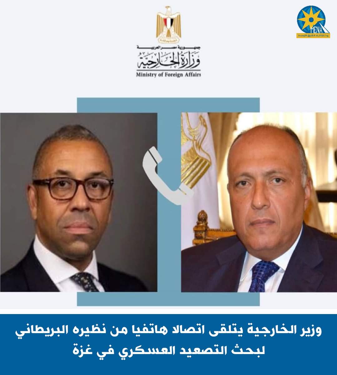 شكرى يبحث مع نظيره البريطانى الأوضاع فى غزة