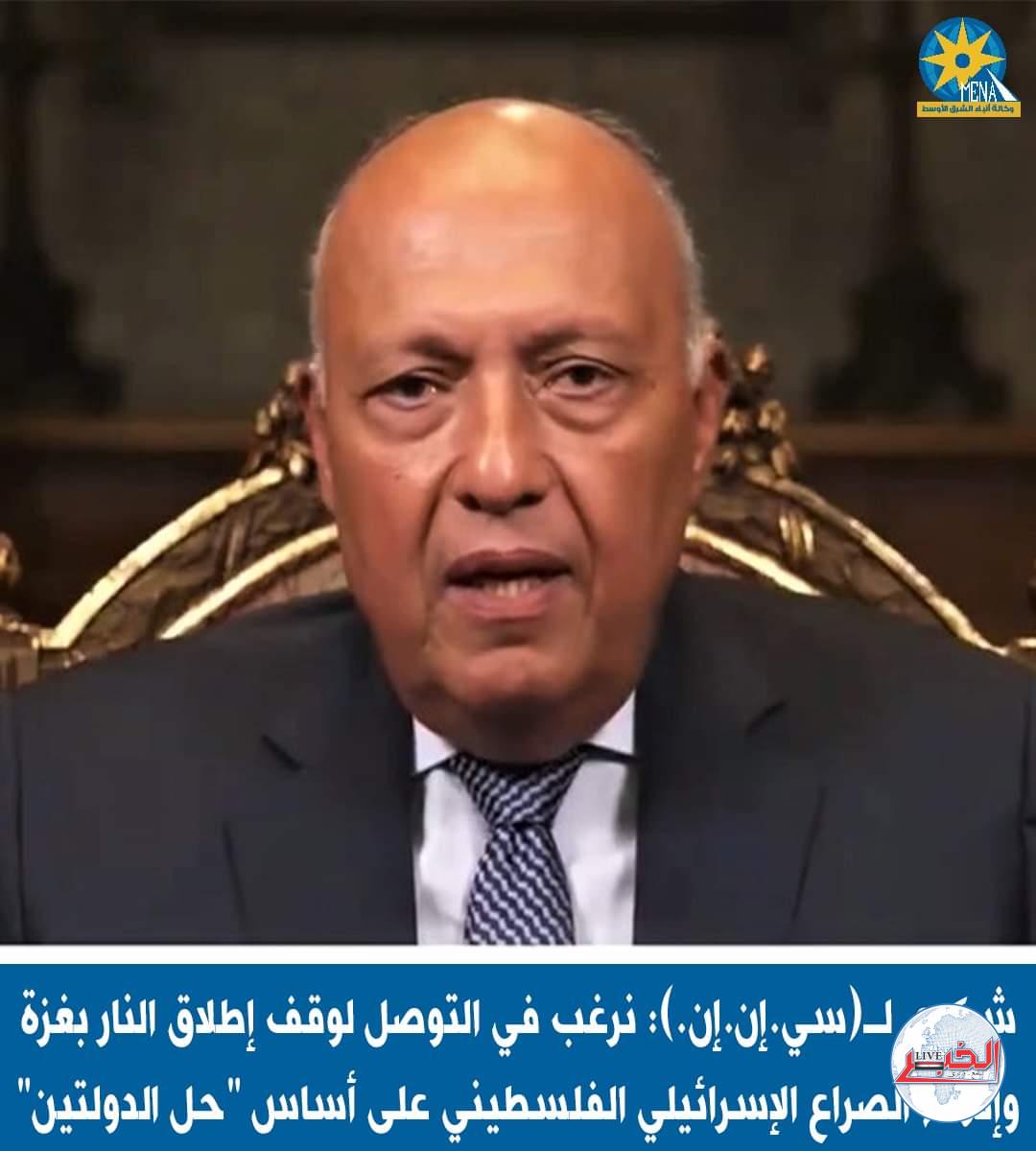 شكرى ل"سي إن إن" : المناقشات مع إسرائيل و"حماس" أثمرت عن خروج عدد من الرعايا الأجانب والمصابين الفلسطينيين من قطاع غزة
