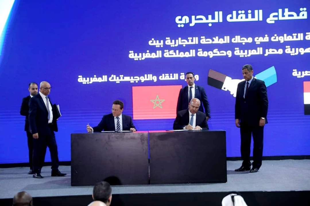 وزير النقل ونظيره المغربي يوقعان 3 مذكرات تفاهم 