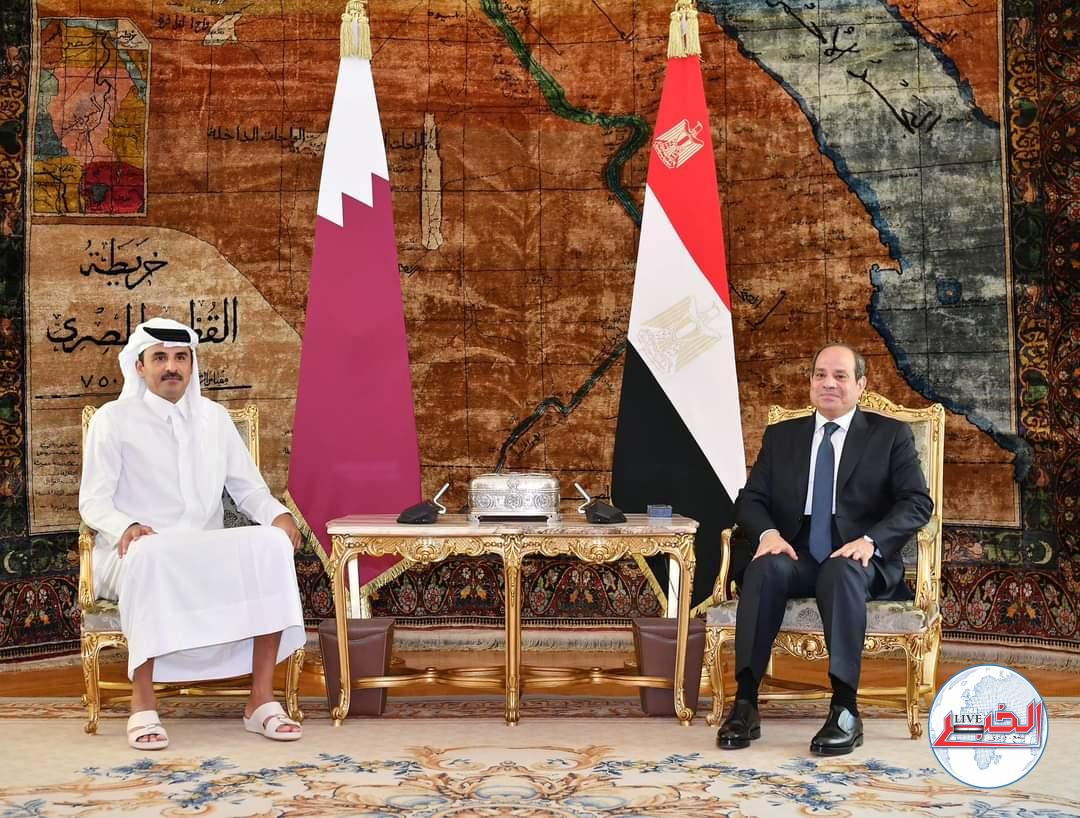 الرئيس وأمير قطر يرفضان أى محاولات لتصفية القضية الفلسطينية