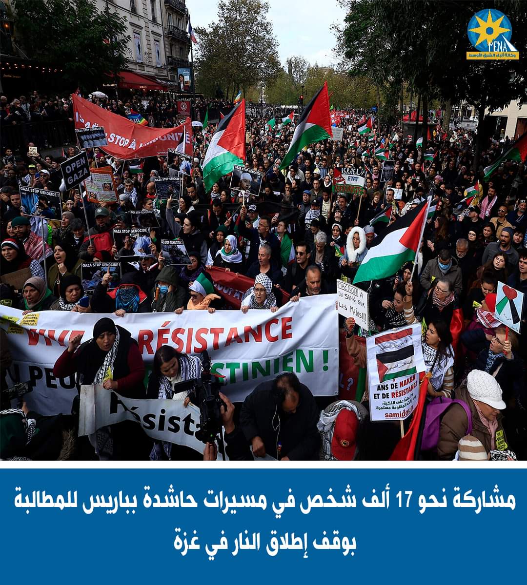 كلنا فلسطين..أكبر مظاهرة بالعاصمة الفرنسية باريس