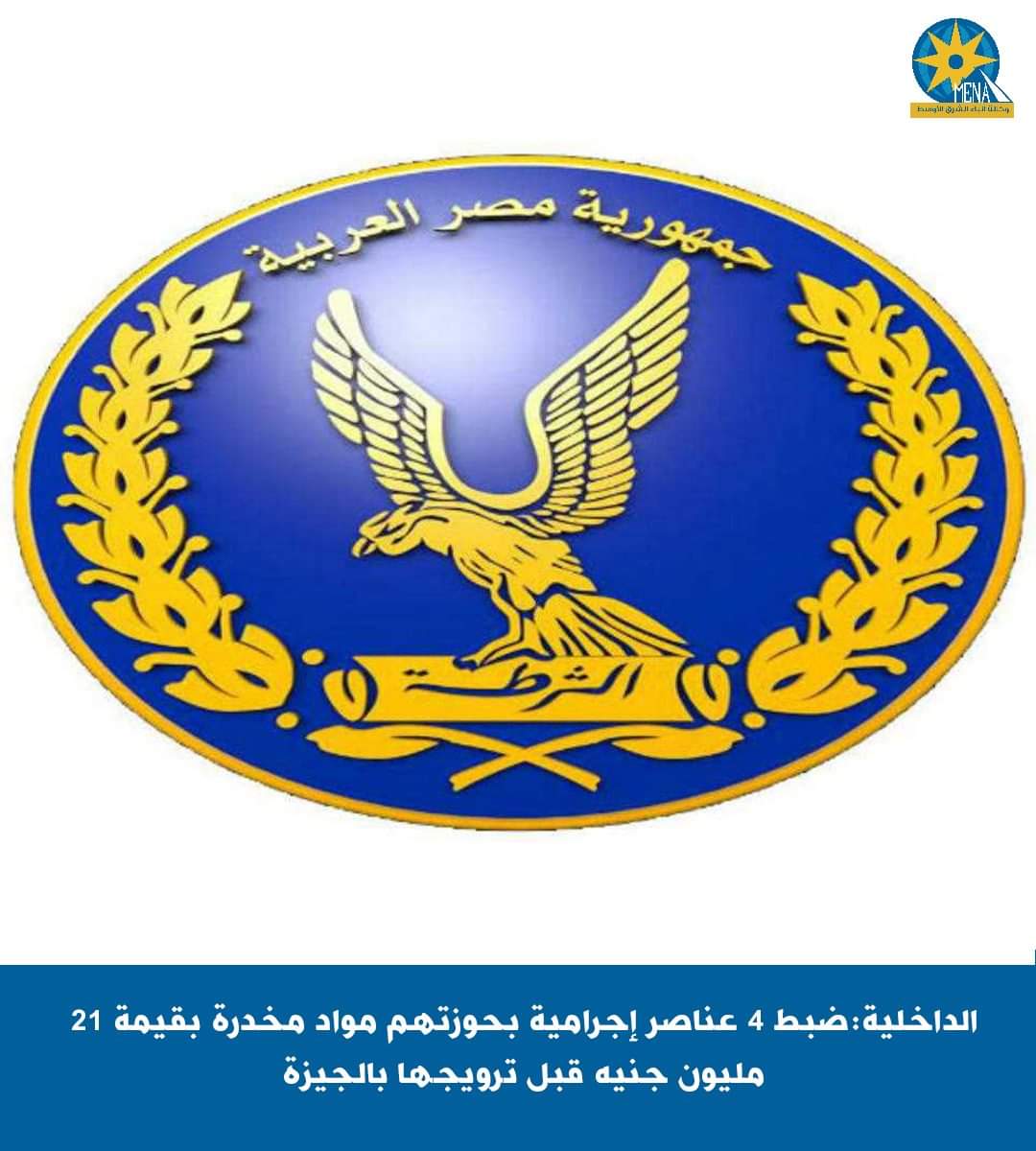 الداخلية: ضبط 4 عناصر إجرامية بحوزتهم مواد مخدرة قبل ترويجها بالجيزة