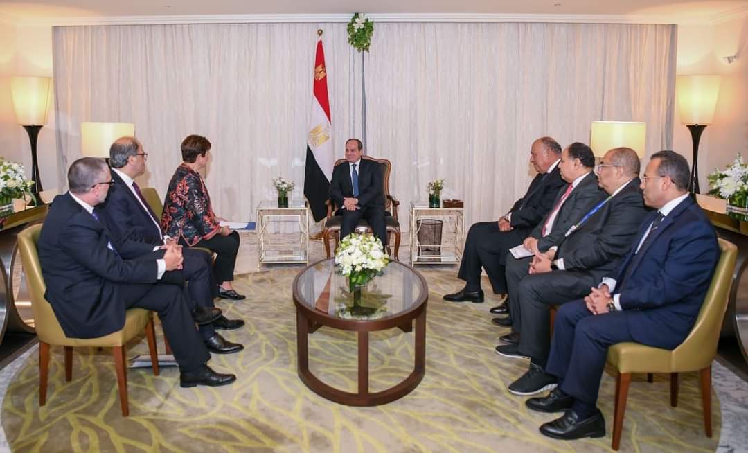 الرئيس يلتقى المدير التنفيذى لصندوق النقد الدولى بالإمارات