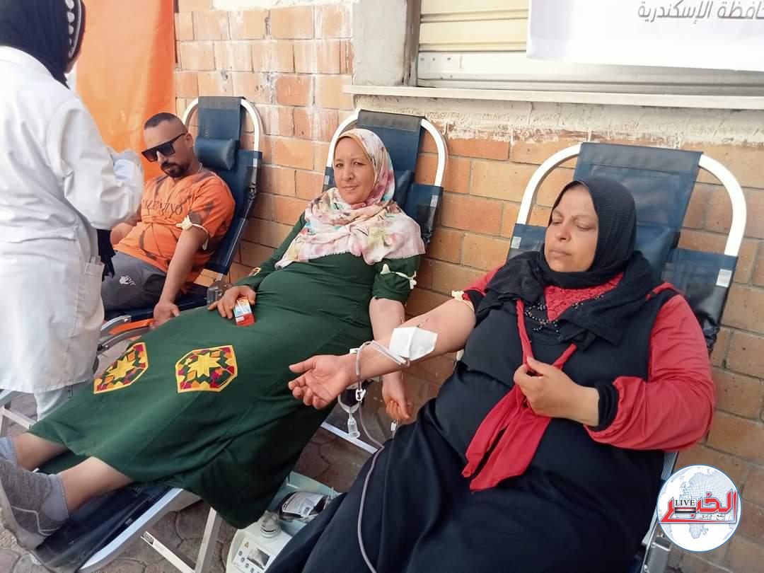 حملة للتبرع بالدم بمركز شباب الأنفوشى بالإسكندرية لصالح أهالى غزة