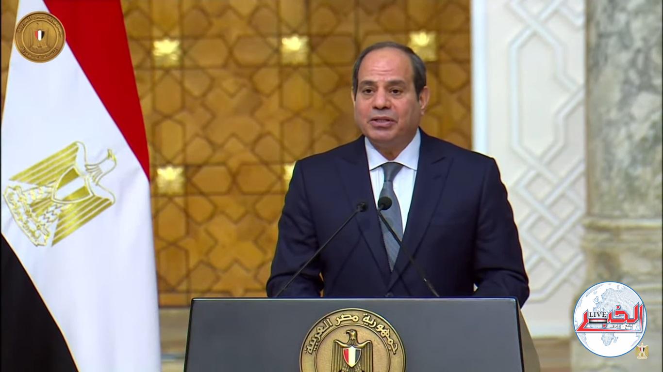 الرئيس : الأولوية المصرية وقف الدماء وإدخال المساعدات قطاع غزة
