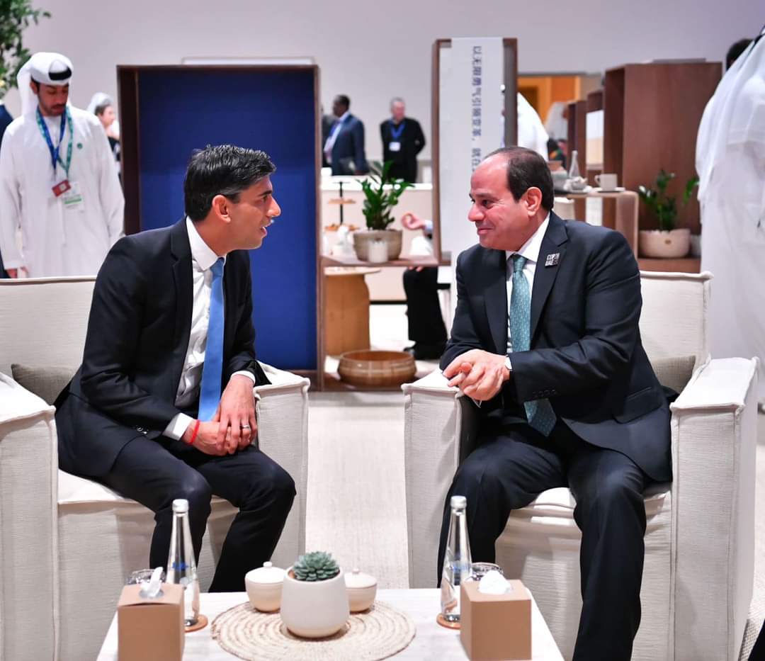 الرئيس بحث مع رئيس وزراء بريطانيا تعزيز التعاون الثنائى ومختلف الملفات ذات الاهتمام المشترك