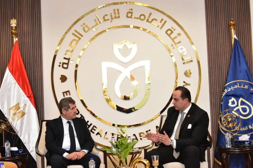 السبكى يبحث مع الرئيس التنفيذى لشركة مصر للتأمين التعاون فى تقديم خدمات صحية للأشقاء العرب بليبيا والسودان واليمن