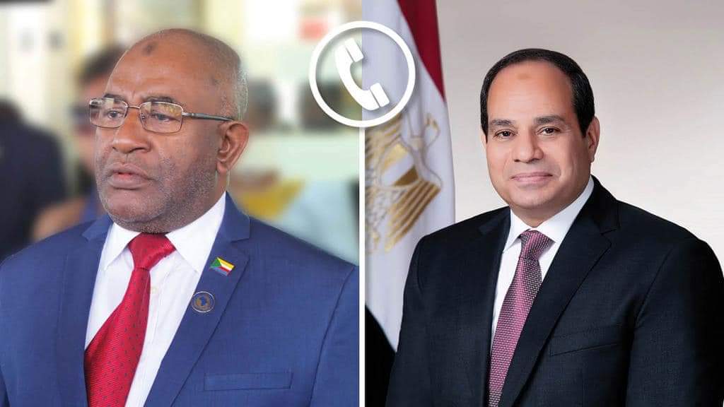 السيسى بحث مع رئيس جزر القمر جهود إحلال السلم والأمن بالقارة الأفريقية