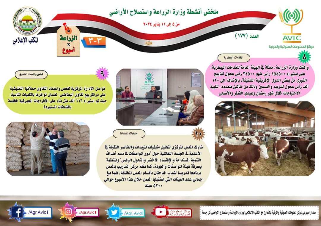 الزراعة : فرق إرشادية بجميع محافظات الجمهورية لتقديم الإرشادات لمزارعى المحاصيل الشتوية