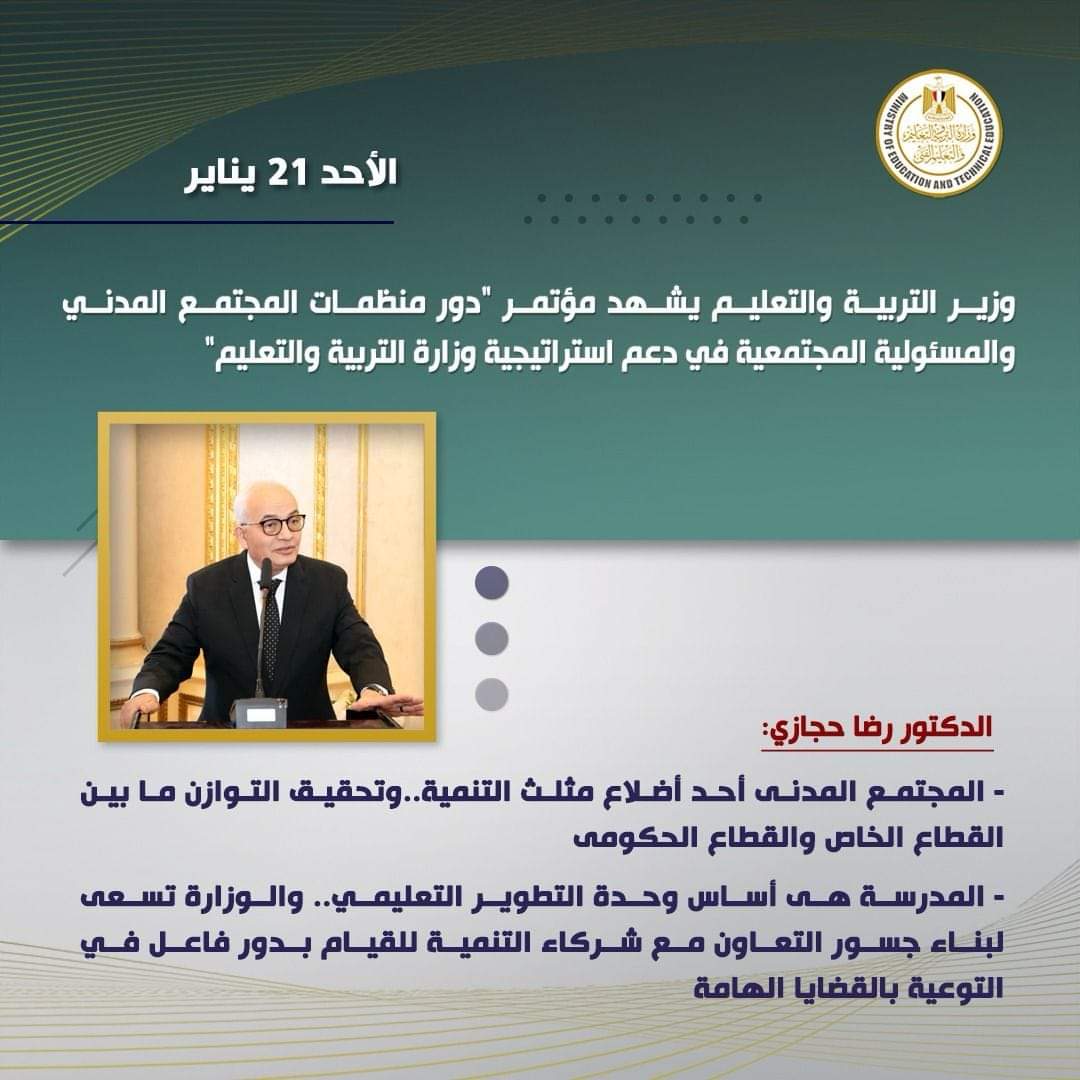 وزارة التربية والتعليم فى أسبوع.. لقاءات وتفقد لجان الامتحانات ومتابعة مسابقة ال30 ألف معلم