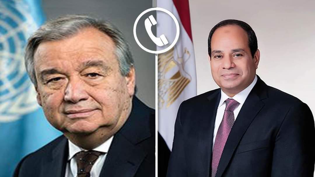 الرئيس بحث مع سكرتير عام الأمم المتحدة مجمل الأوضاع في الشرق الأوسط وخطورة توسع دائرة الصراع