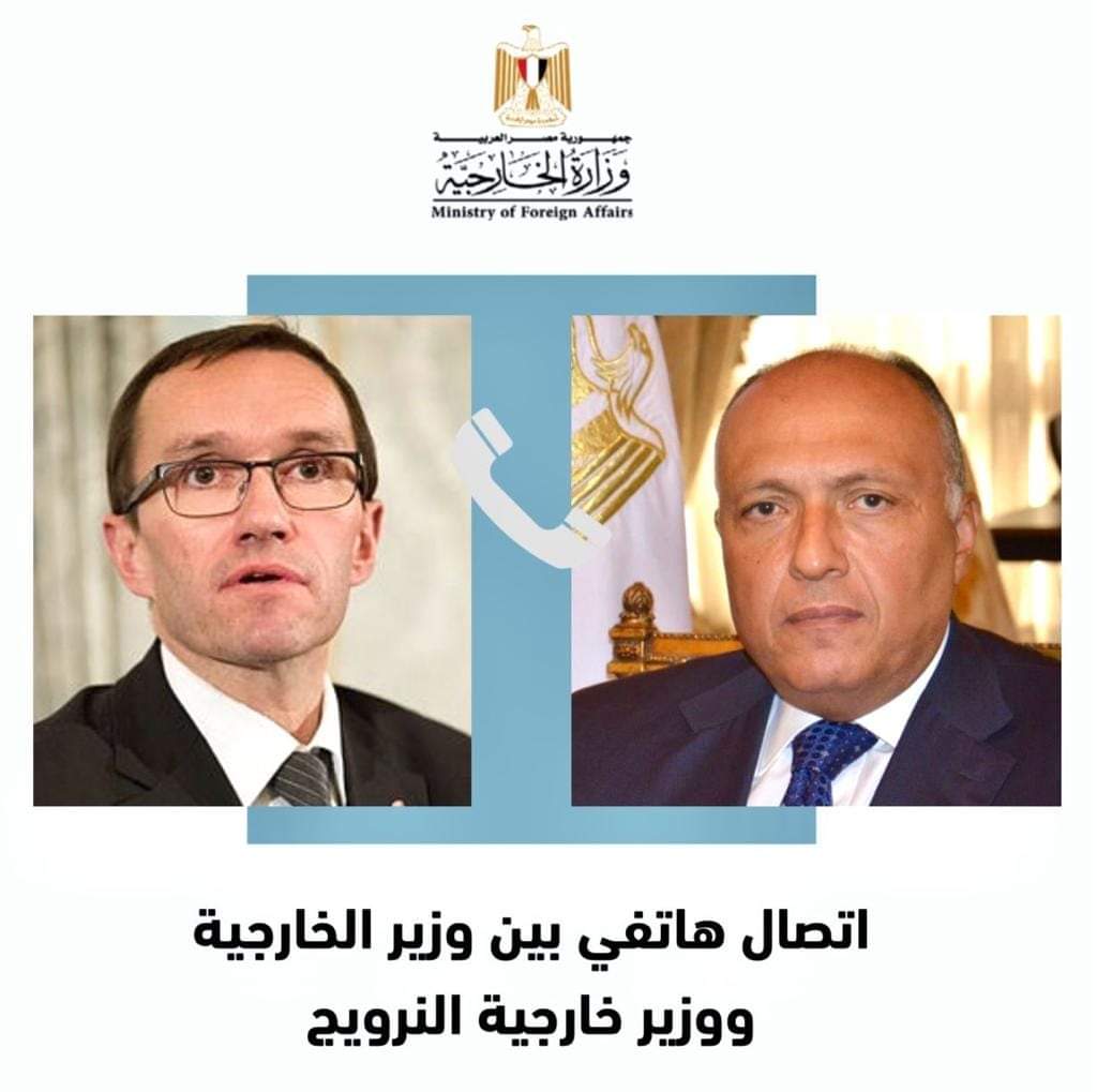 وزير الخارجية بحث مع نظيره النرويجى الأزمة الإنسانية فى غزة