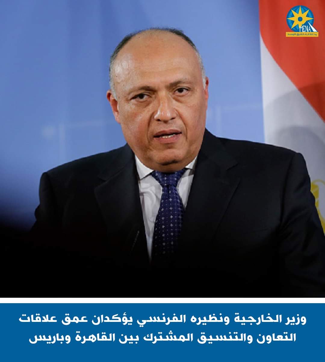 وزير الخارجية ونظيره الفرنسى يؤكدان عمق علاقات التعاون والتنسيق المشترك بين القاهرة وباريس