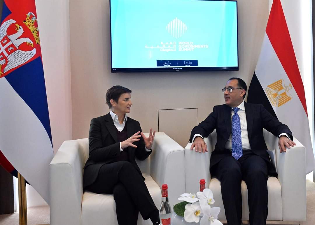 رئيس الوزراء يبحث مع نظيرته الصربية تعزيز التعاون المشترك