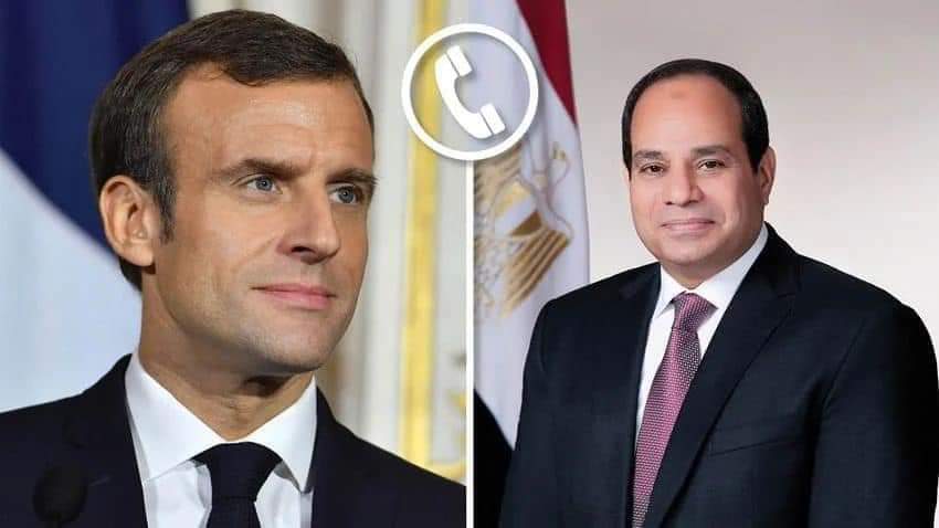 الرئيس.. لماكرون: رفضنا قاطع لتهجير الفلسطينيين إلى مصر
