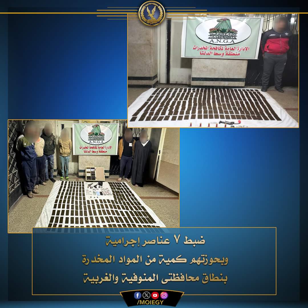 ضبط عناصر إجرامية بالمنوفية والغربية