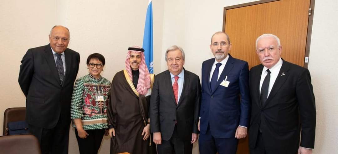 أعضاء اللجنة الوزارية العربية يلتقون أمين عام الأمم المتحدة