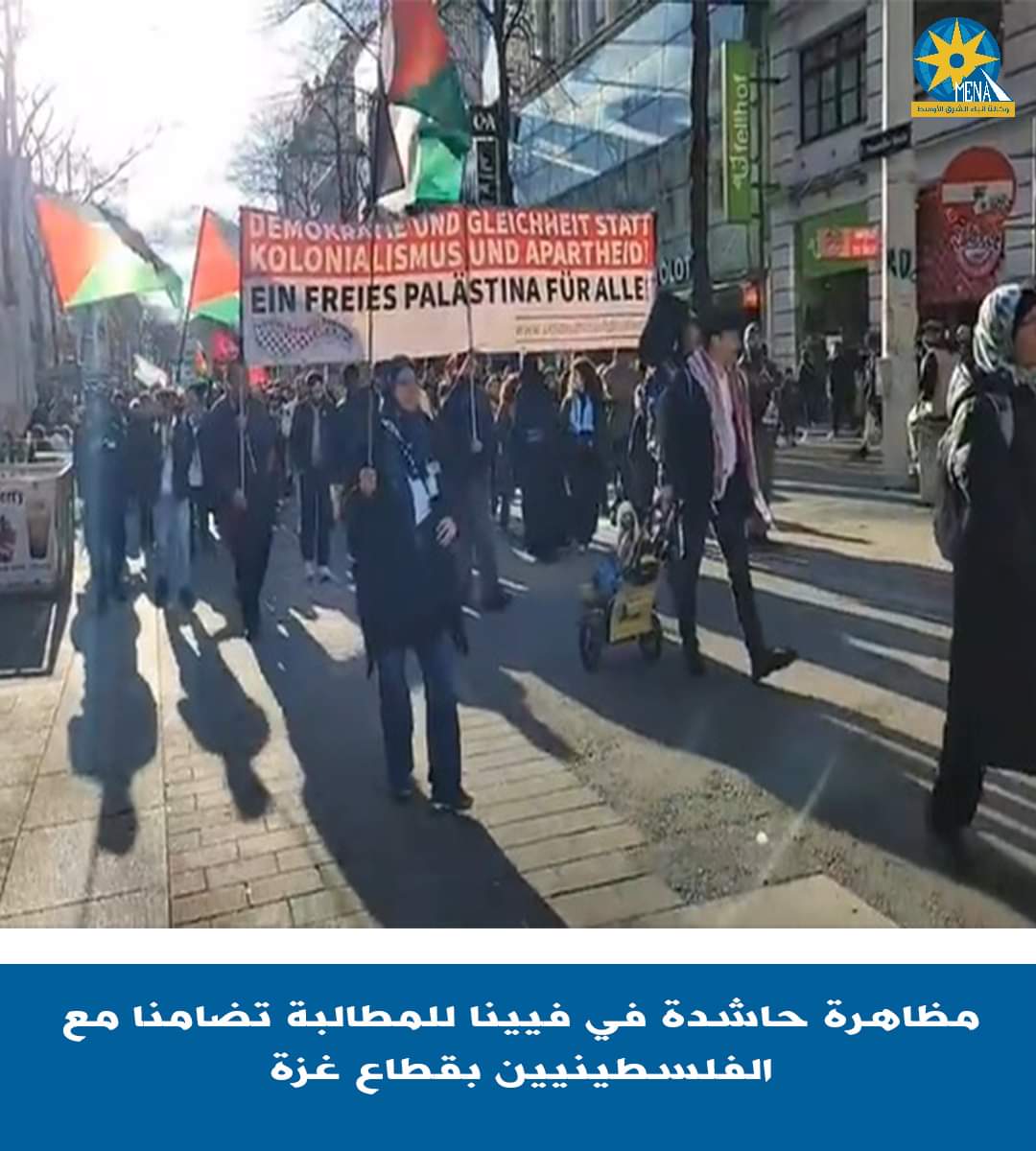 مظاهرة حاشدة فى العاصمة النمساوية فيينا للتضامن مع الفلسطينيين فى غزة