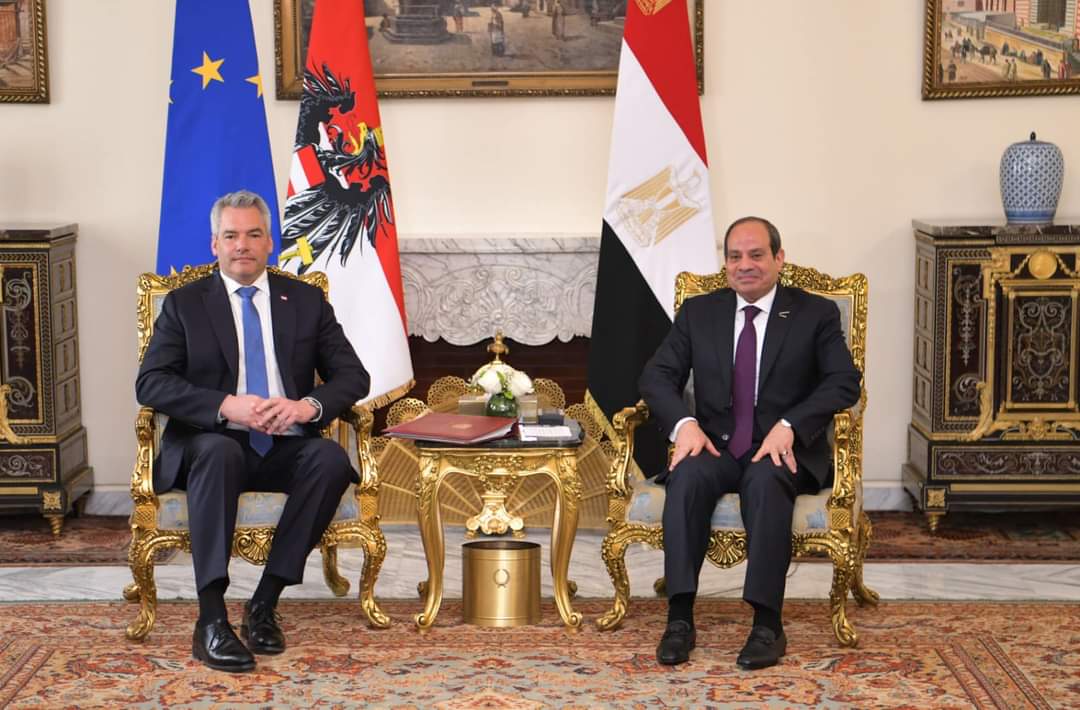 الرئيس يبحث مع المستشار النمساوى تعزيز العلاقات الثنائية