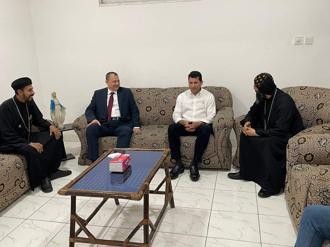 وزير الشباب والرياضة يلتقى النائب البابوى لدول غرب أفريقيا..ويشيد بالدور الوطنى المُشرف للكنيسة المصرية فى نشر قيم التسامح