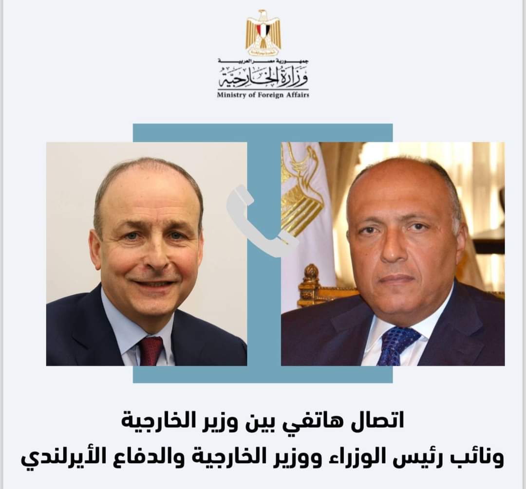 شكري يبحث مع وزير الخارجية الأيرلندى .. تطورات الأزمة في غزة