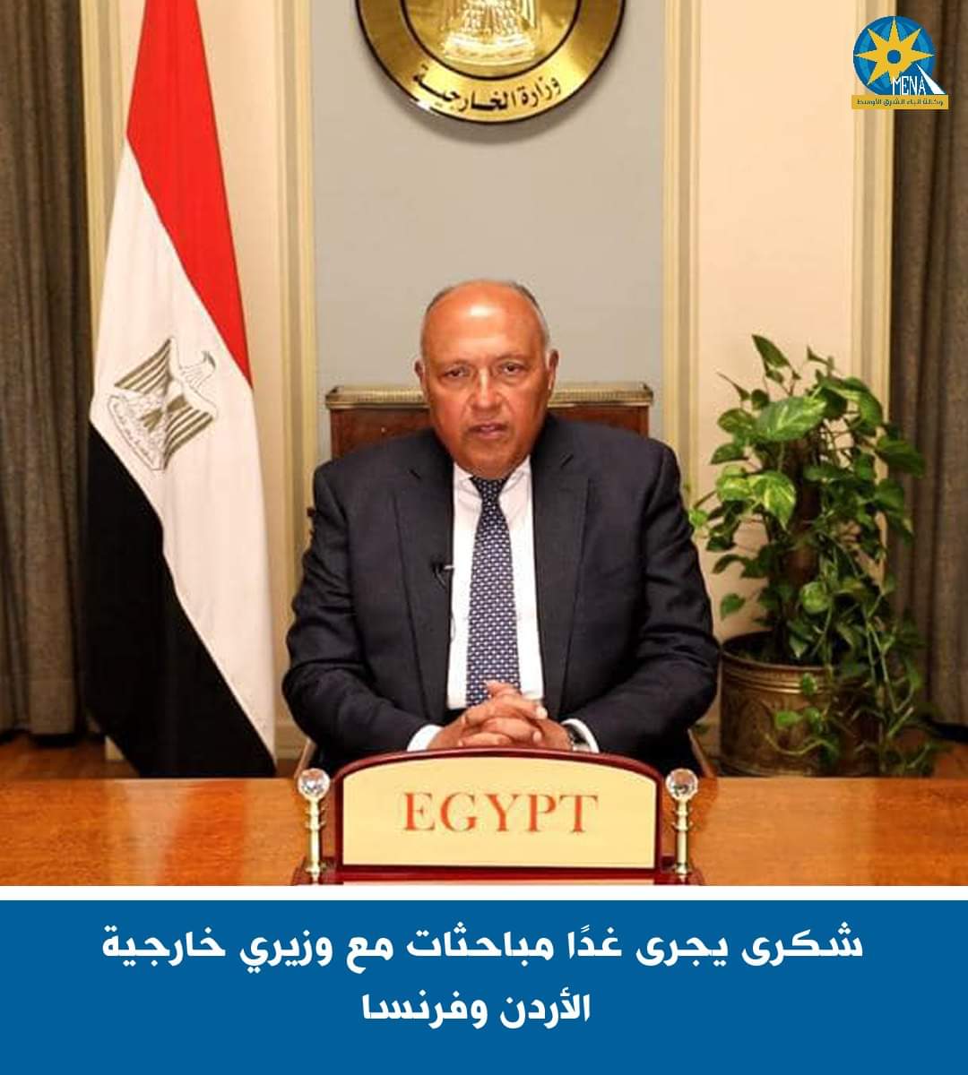 شكرى يجرى غدا مباحثات مع وزيرى خارجية الأردن وفرنسا