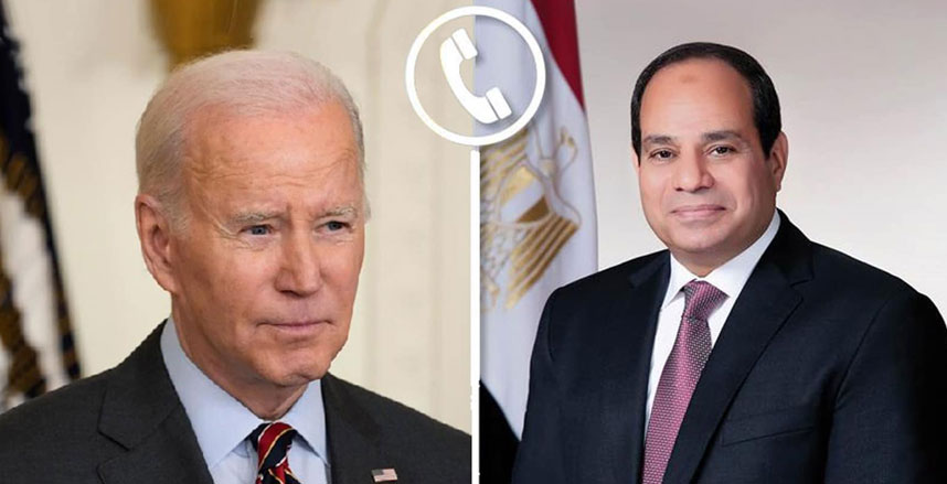 الرئيس السيسي يتلقى اتصالًا هاتفيًا من نظيره الأمريكي جون بايدن