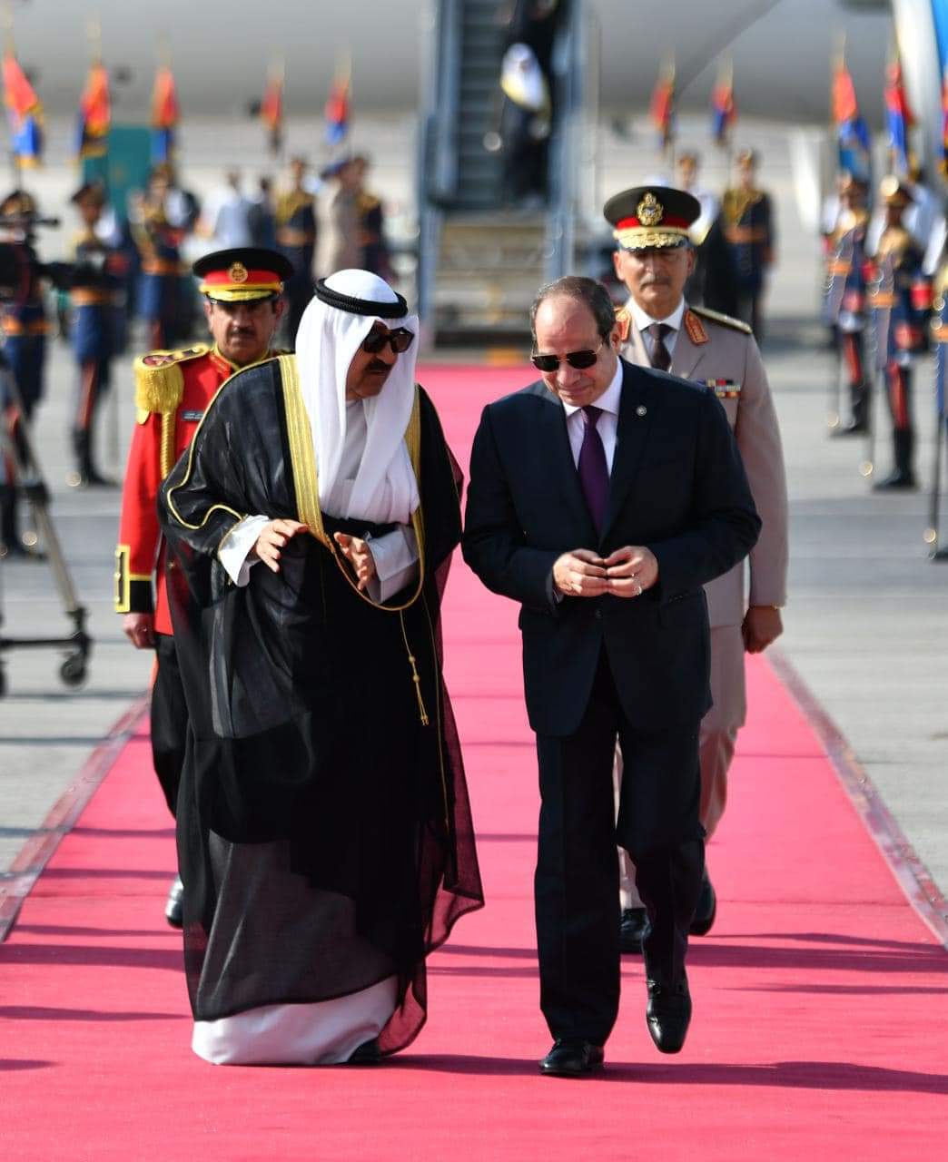 مراسم استقبال رسمية لأمير الكويت بقصر الاتحادية