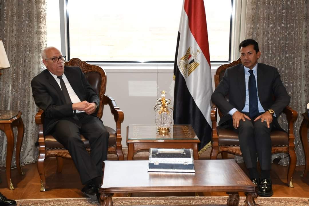 وزير الرياضة يتابع مع الغضبان مستجدات أعمال إنشاء استاد بورسعيد الجديد