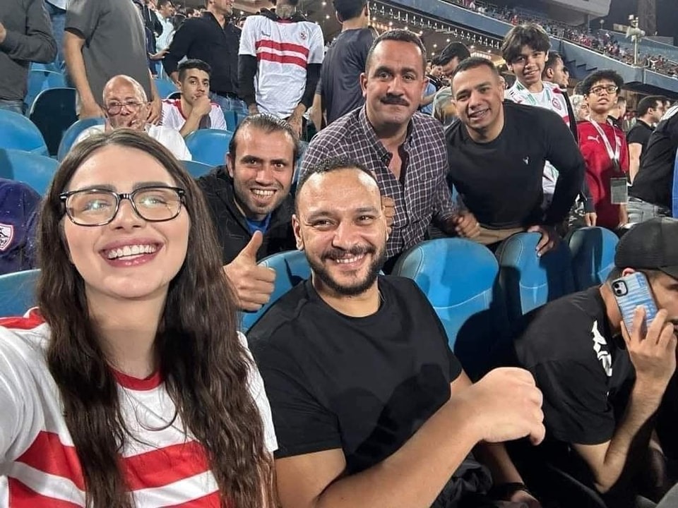 هنادى مهنا تحتفل بفوز الزمالك على الأهلى