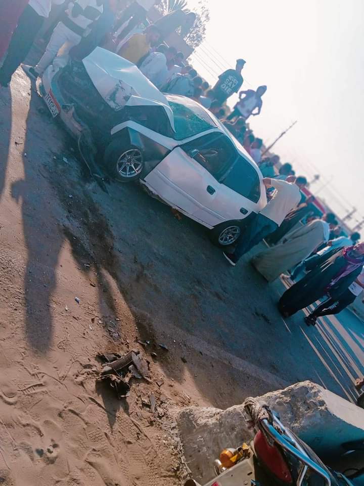 مصرع شخص وإصابه 6 أخرين بحادث إصطدام سيارة ملاكى برصيف فى أسيوط