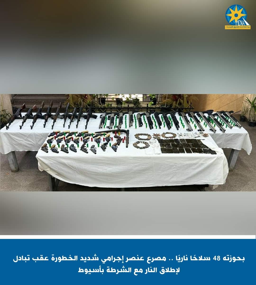 مصرع عنصر إجرامى شديد الخطورة عقب تبادل لإطلاق النار مع الشرطة بأسيوط