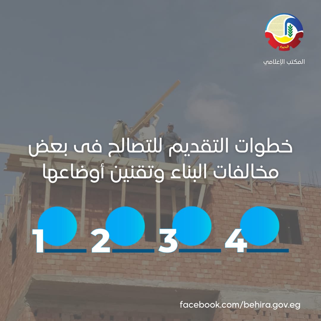 خطوات التقديم للتصالح فى مخالفات البناء وتقنين أوضاعها في البحيرة