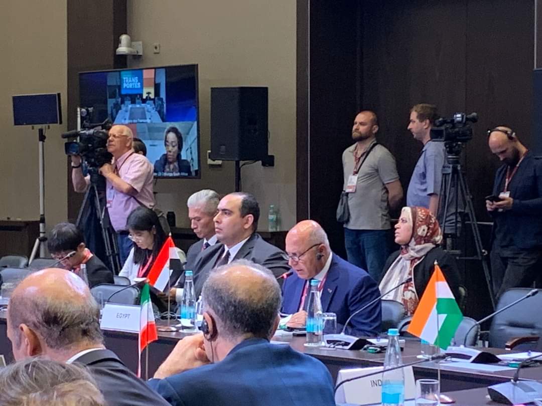 وزير النقل يلقى كلمة مصر في الاجتماع الأول لوزراء النقل لدول تجمع البريكس  بسان بطرسبرج بروسيا