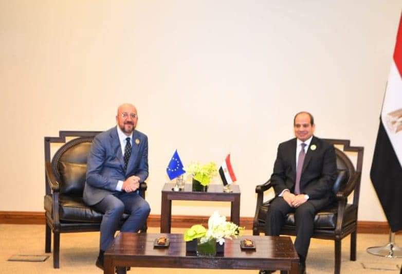 الرئيس يبحث مع رئيس المجلس الأوروبى..الأوضاع فى الشرق الأوسط