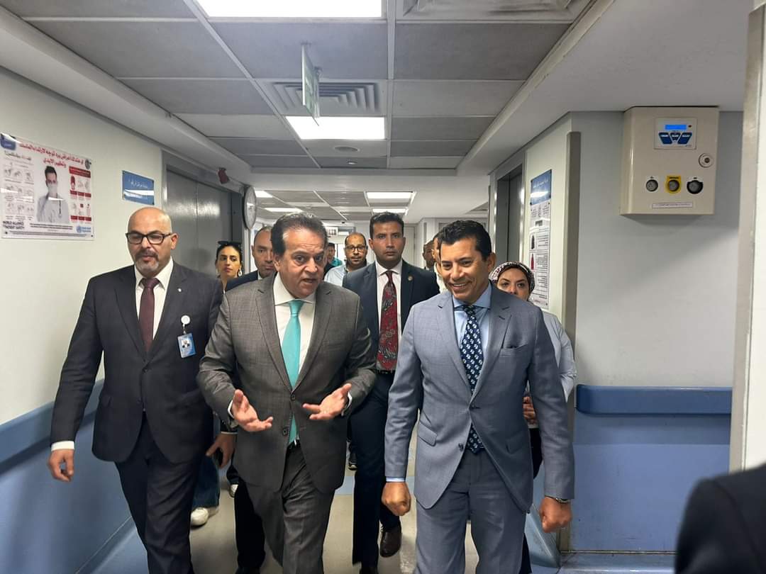 وزيرا الرياضة والصحة يتابعان حالة السباحة شذى نجم بمعهد ناصر
