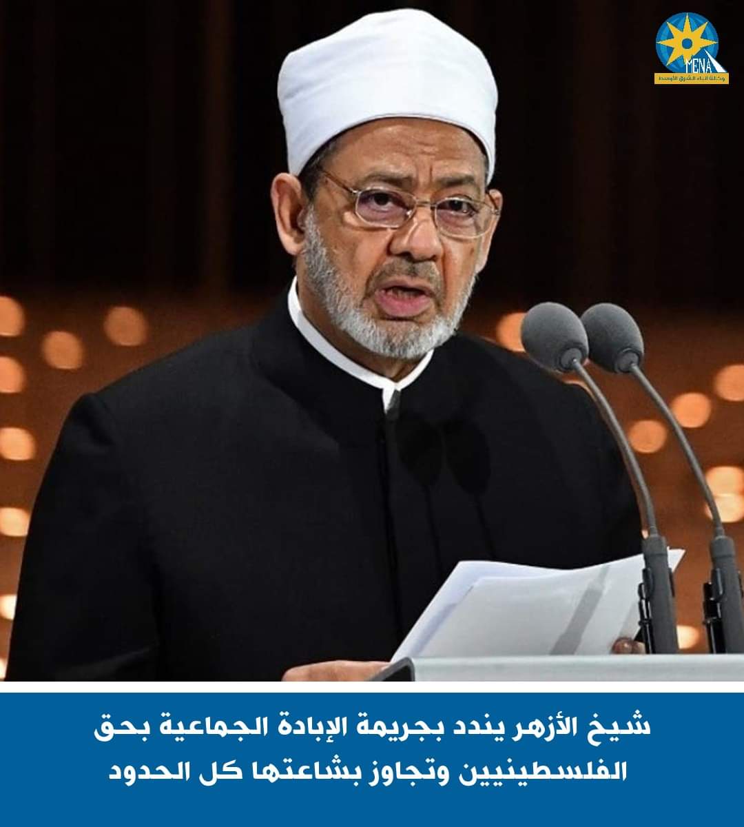 شيخ الأزهر يندد بجريمة الإبادة الجماعية بحق الفلسطينيين