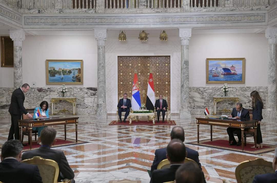 الرئيس ونظيره الصربي يشهدان توقيع عدد من اتفاقيات التعاون بين البلدين