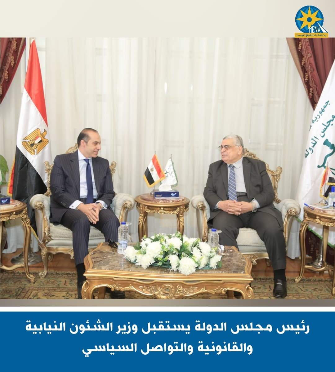 رئيس مجلس الدولة يستقبل وزير الشئون النيابية والقانونية والتواصل السياسى 