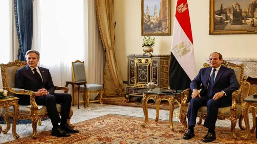الرئيس السيسي يلتقى وزير الخارجية الأمريكي .. في العلمين الجديدة